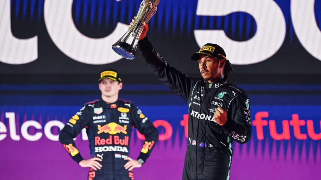 Hamilton Verstappen podium GP Arabii Saudyjskiej 2021