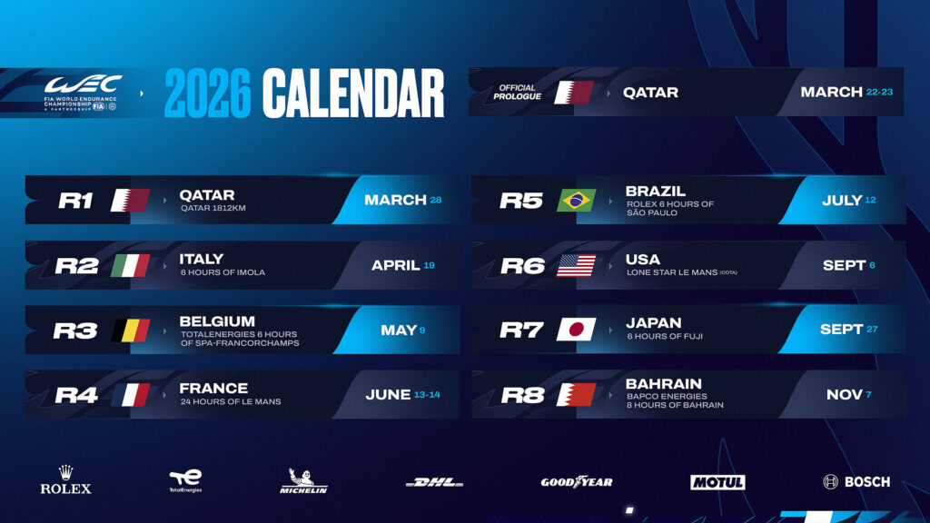 Le Mans 24h w kalendarzu WEC na sezon 2026