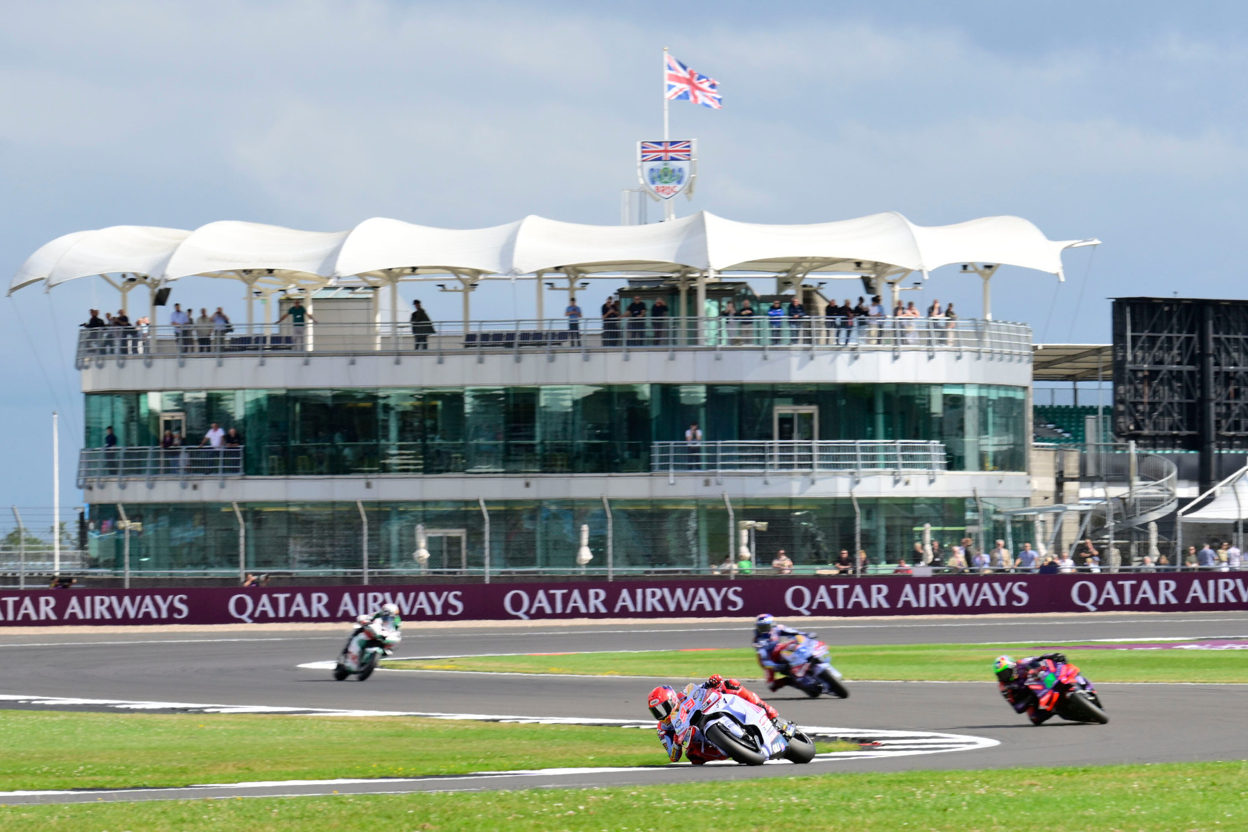 Marc Márquez, Franco Morbidelli, Álex Márquez i Johann Zarco podczas Grand Prix Wielkiej Brytanii MotoGP 2024