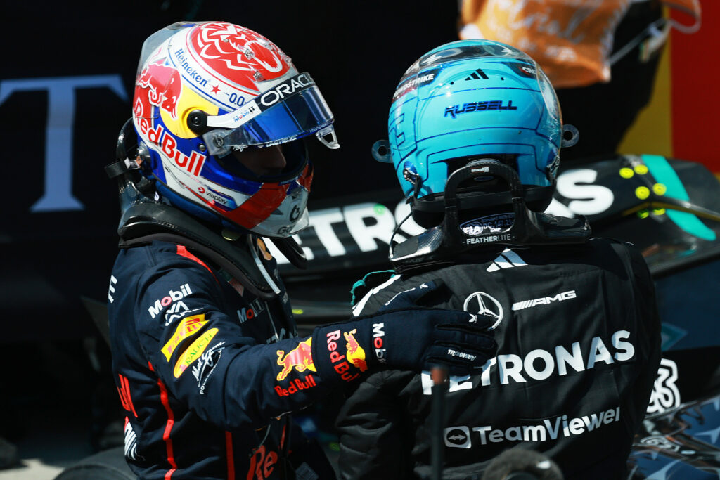 Max Verstappen i George Russell po wyścigu o Grand Prix Kanady