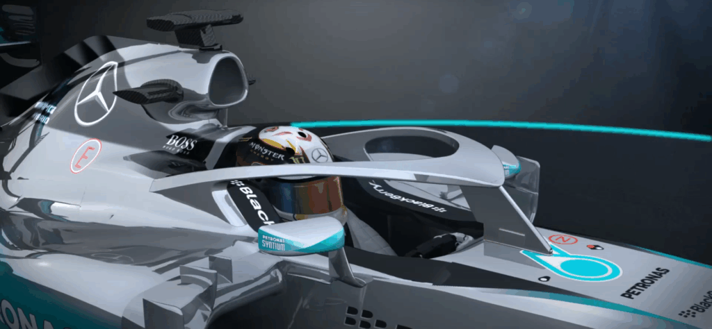 Pierwsze opracowanie halo przez zespół Mercedes na wizualizacji Motorsport.com