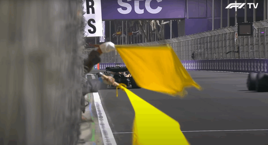 Flagi w Formule 1 - Podwójne żółte flagi 