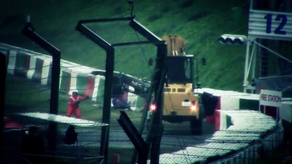 Dźwig na poboczu toru Suzuka, w którego uderzył Jules Bianchi, w GP Japonii 2014