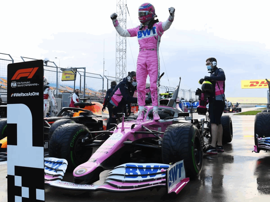 Lance Stroll po zdobytym Pole Position