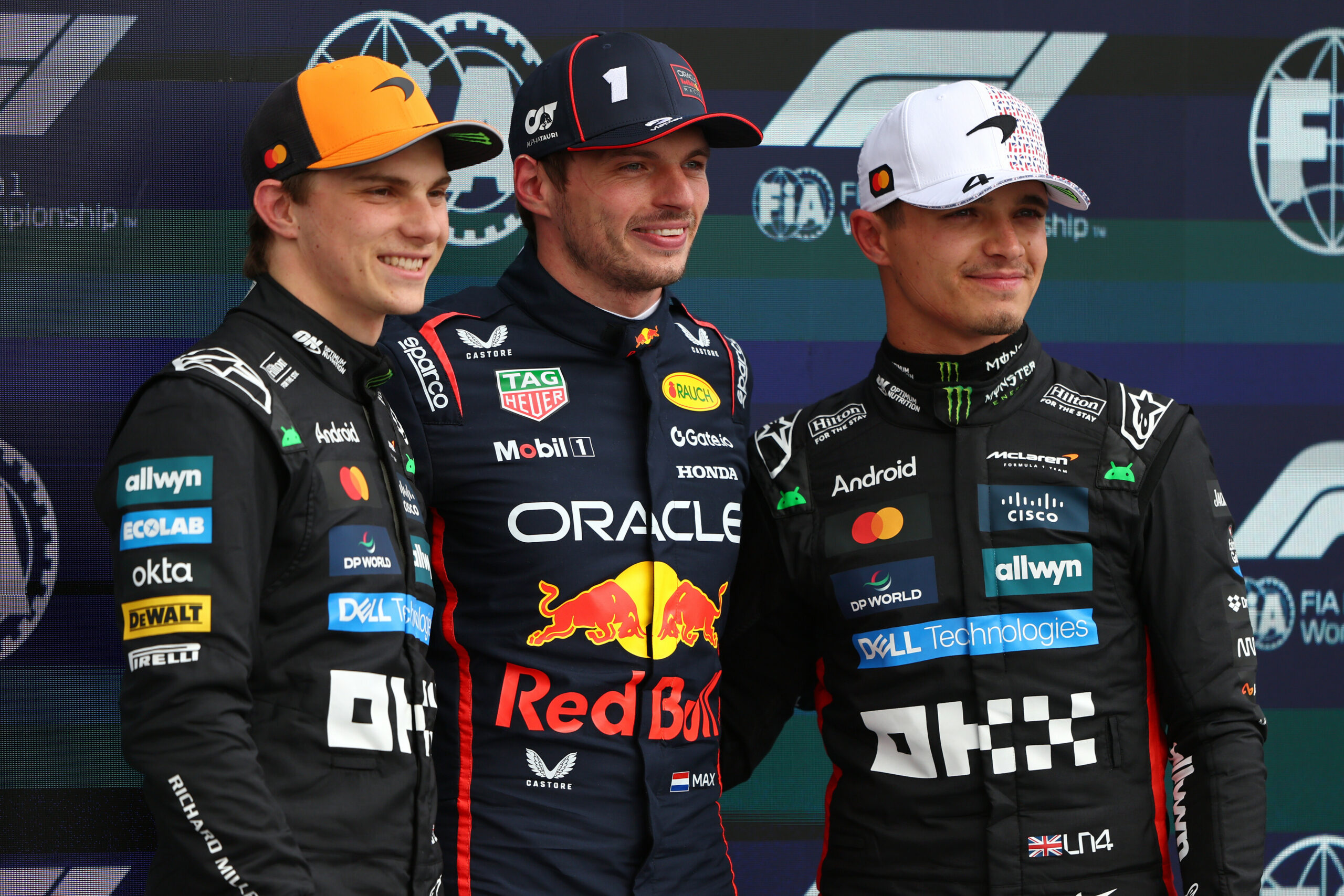 Max Verstappen, Oscar Piastri i Lando Norris