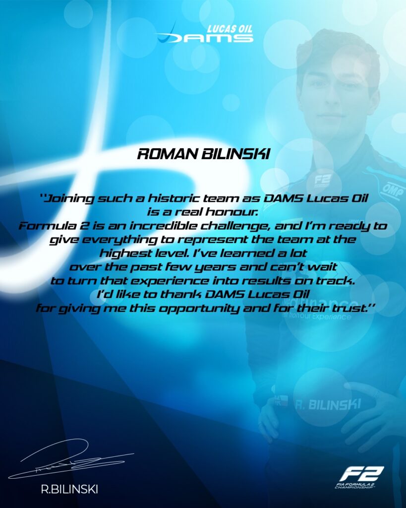 Roman Biliński w sezonie 2026 będzie rywalizował w Formule 2