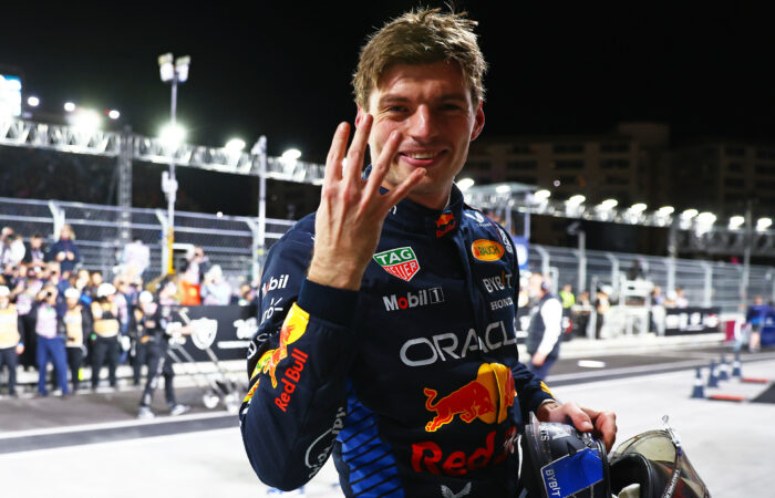 Max Verstappen w Las Vegas, po zdobyciu czwartego tytułu mistrza świata