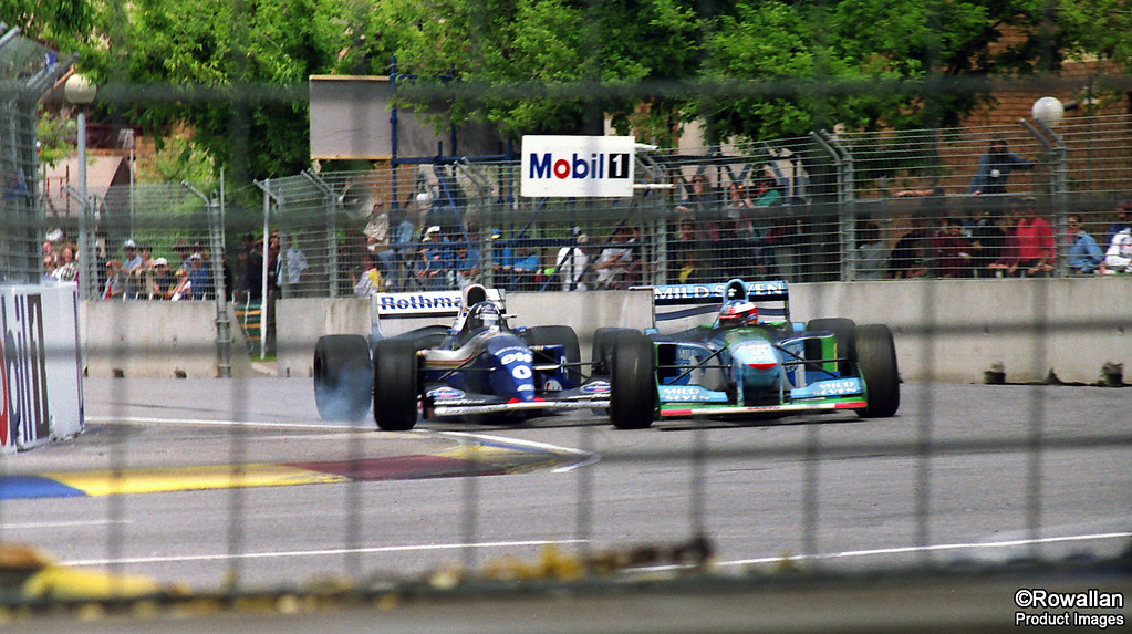 Damon Hill i Michael Schumacher podczas Grand Prix Australii 1994.
