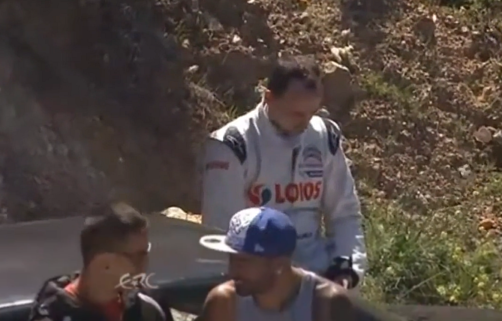 Robert Kubica po wypadku w trakcie Rajdu Wysp Kanaryjskich 2013.
