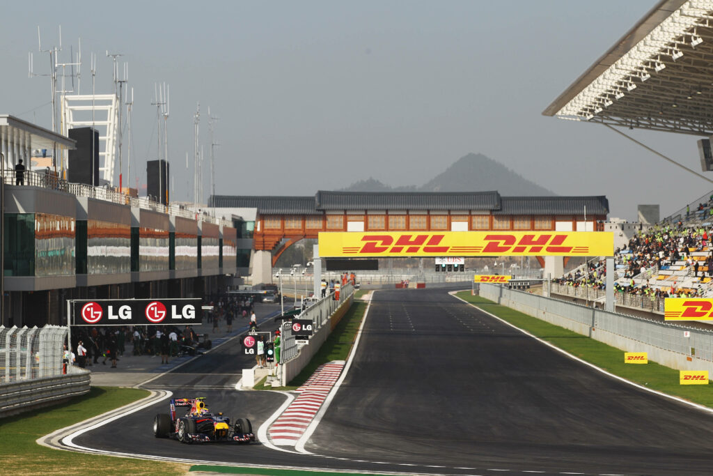 Mark Webber na torze w Korei Południowej, 2010.