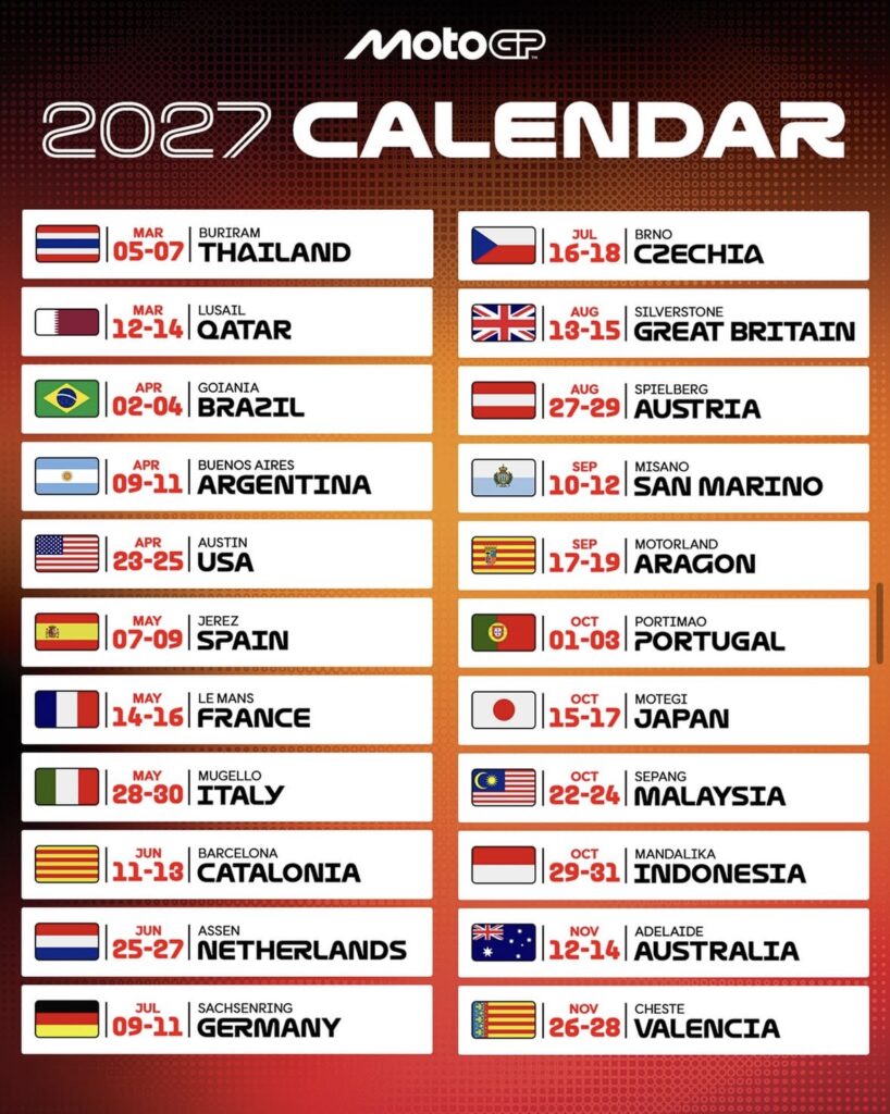 MotoGP Kalendarz 2027