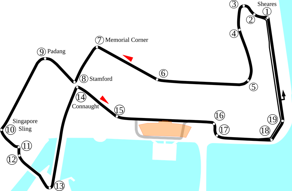 Mapka toru Grand Prix Singapuru.
